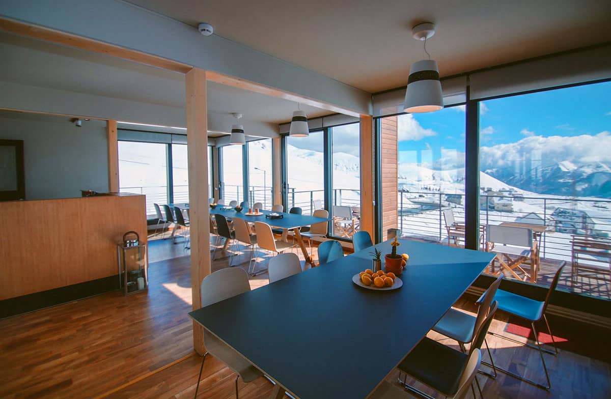 dining area stunning caucasus views