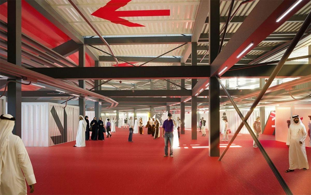 mobile shipping container football stadium