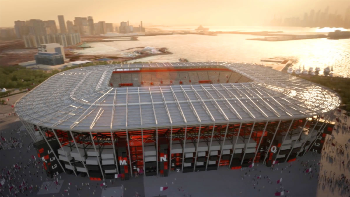 mobile shipping container football stadium