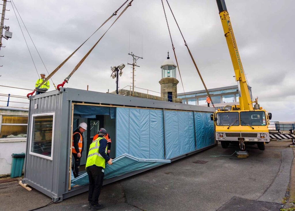 protective panelling removed 40ft recycled container