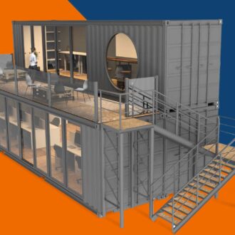 shipping container design studio build