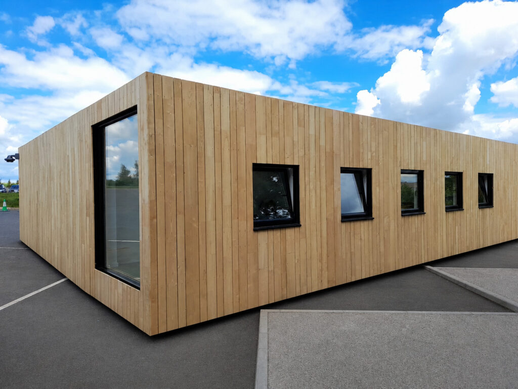 Modular Buildings at Stonehenge Education Centre Timber Clad Built by InBox Projects
